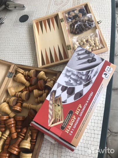 Шахматы -нарды2 шт, нарды ручной работы