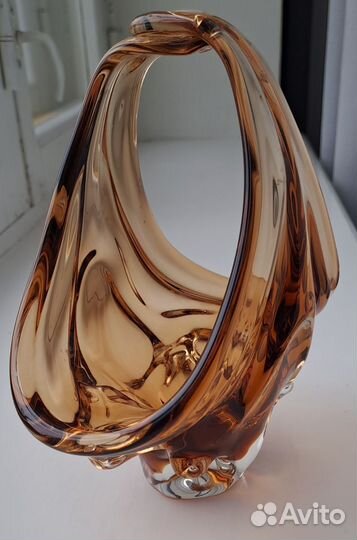 Ваза конфетница цветное стекло