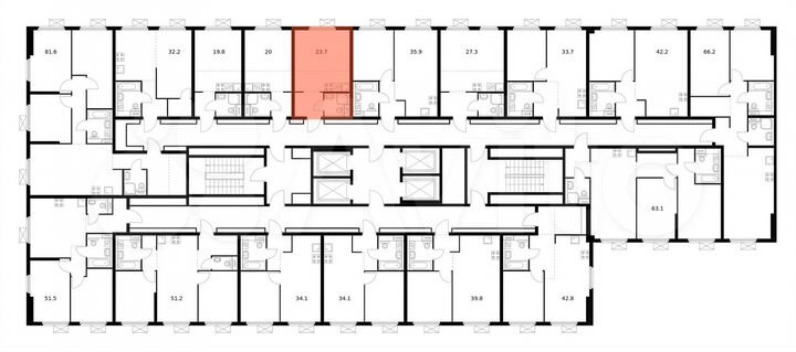 Квартира-студия, 23,7 м², 16/33 эт.