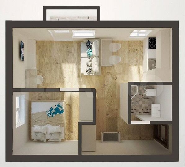 1-к. квартира, 25,2 м², 1/5 эт.