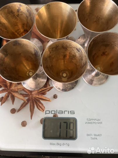 Набор серебряных рюмок, СССР