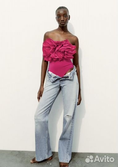 Боди zara розовое