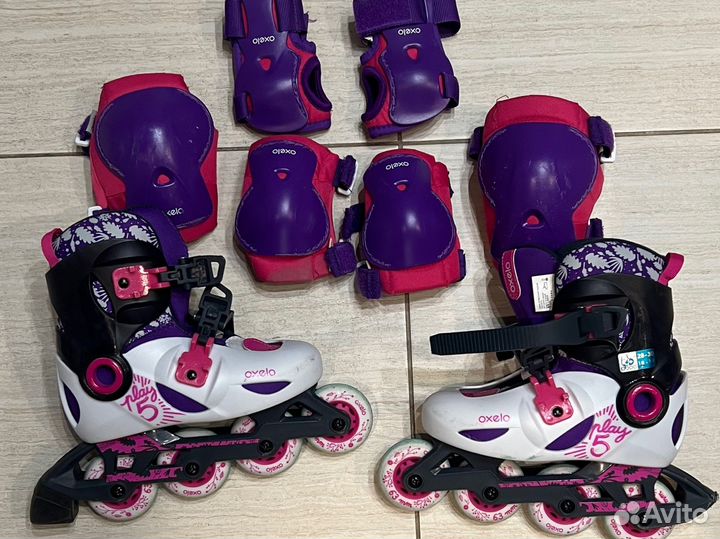 Роликовые коньки Oxelo детские с защитой