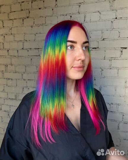 Окрашивание волос, покраска волос, яркое