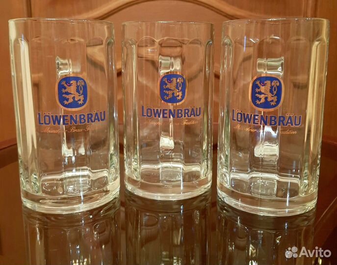 Пивная кружка Lowenbrau, набор 3 шт.,нов