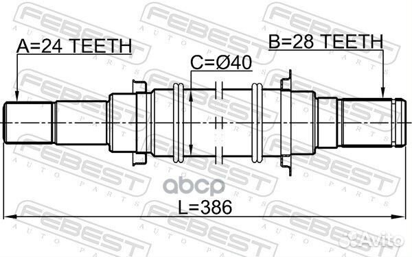 Полуось перед прав mazda 3 BK 2003-2008/24*