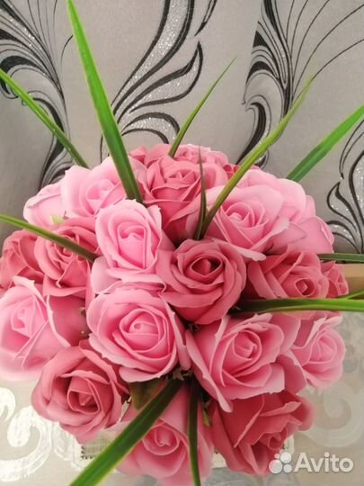 Букет цветов из мыла и мыльных роз ручной работы