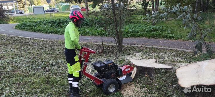 Дробление пней в щепу