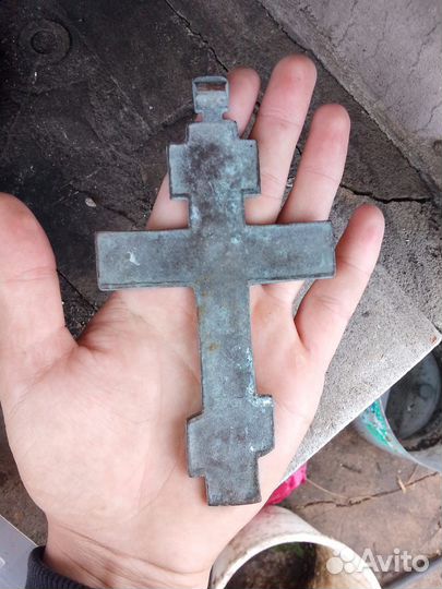 Старинный крест медный