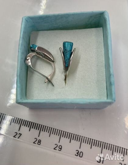 Серьги серебро с бирюзой