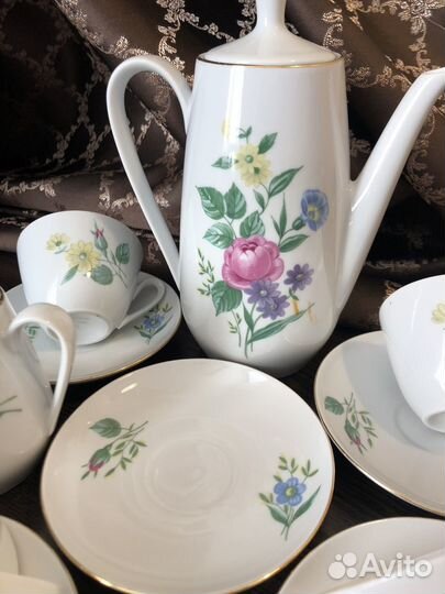 Сервиз кофейный фарфор из ГДР, 1970-х