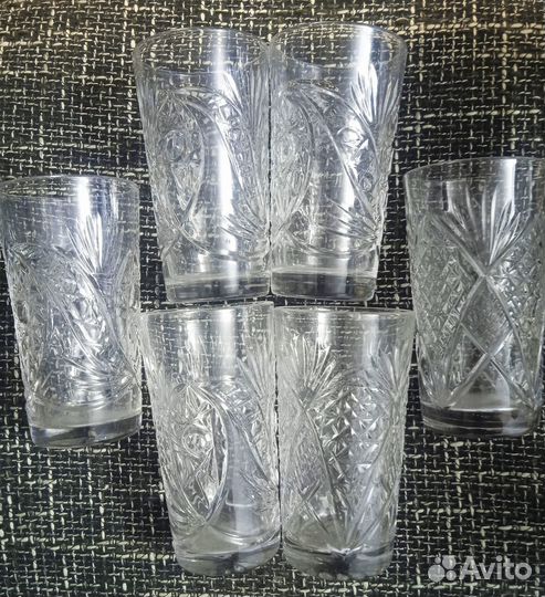 Стаканы хрустальные (6шт). Винтаж.СССР