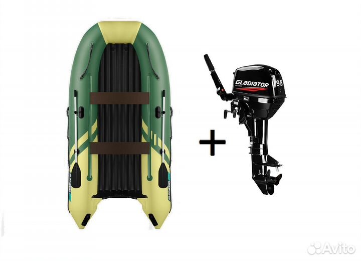 Мотор Gladiator 9.8 + Лодка Gladiator E350S