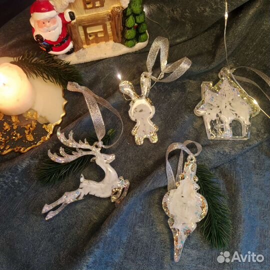 Новогодние игрушки из эпоксидной смолы