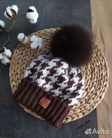 Зимний комплект для девочки:шапка и бактус