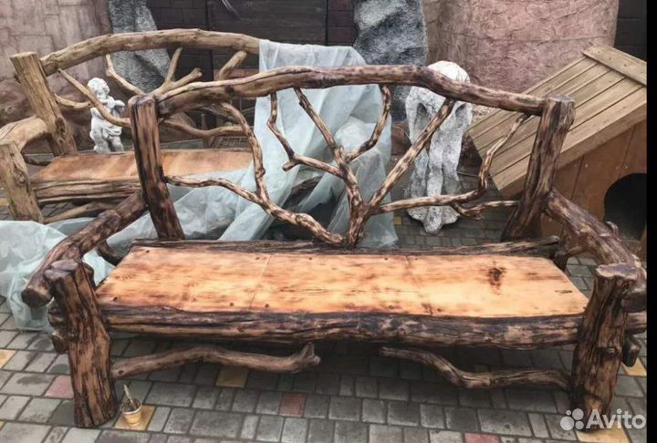 Мебель из коряг в рустикальном стиле