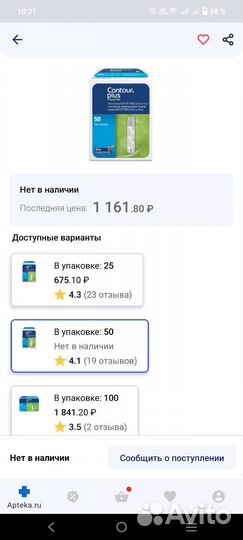 Тест полоски контур plus