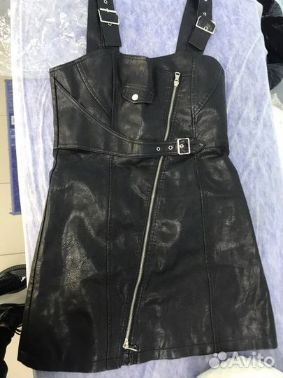 Платье экокожа