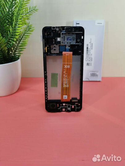 Дисплей Samsung A12- оригинал в рамке