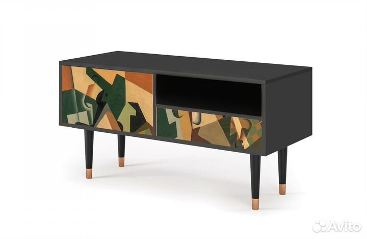 Тв-тумба T3 - Антрацит - Glass and Checkerboard