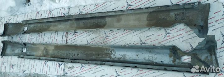 Порог W124 Mercedes серебро