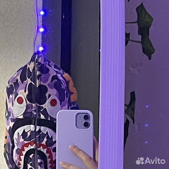 Зип худи bape сиреневый