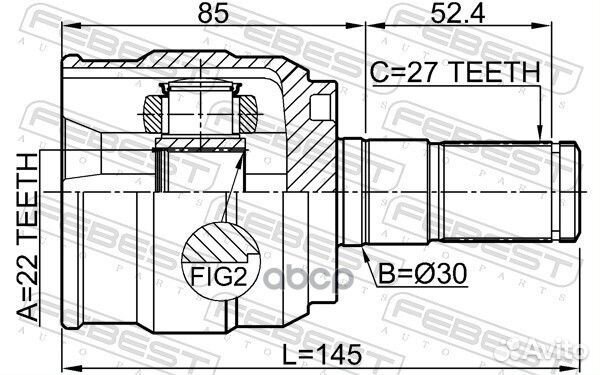 ШРУС внутренний перед лев 1211I30atlh Febest