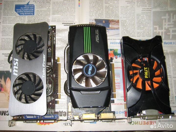 Видеокарты не рабочие. Одна gts 250 и две gtx 460