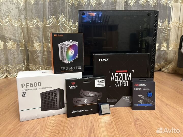 Комплект a520/ryzen 5500/16gb/512ssd/214xt/600pf
