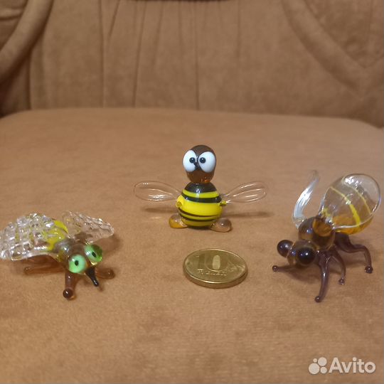 Стеклянные фигурки животных