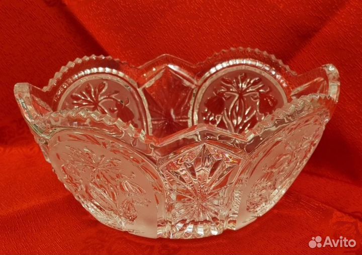 Хрустальные конфетница и салатник СССР