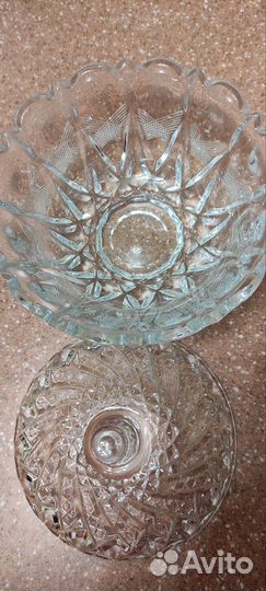 Хрусталь: конфетница и ваза для цветов
