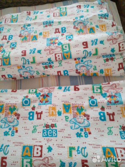 Отрезы ткани из СССР махровая с детским ресунком