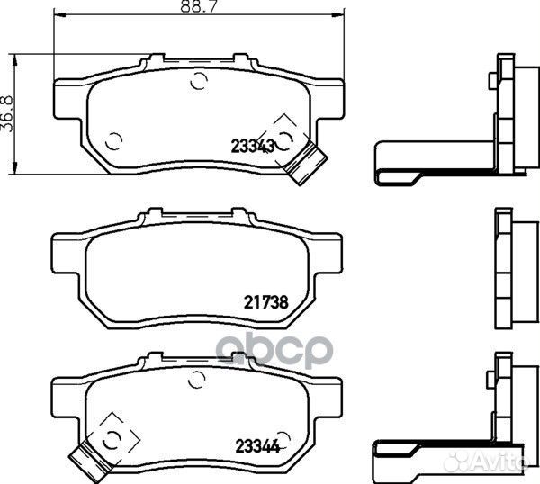 Колодки тормозные дисковые зад (PF-8266) NP