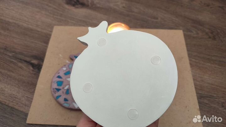 Подставка/ подстаканник/ гипс/гранат ручная работа