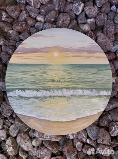 Картина интерьерная круглая море 50см