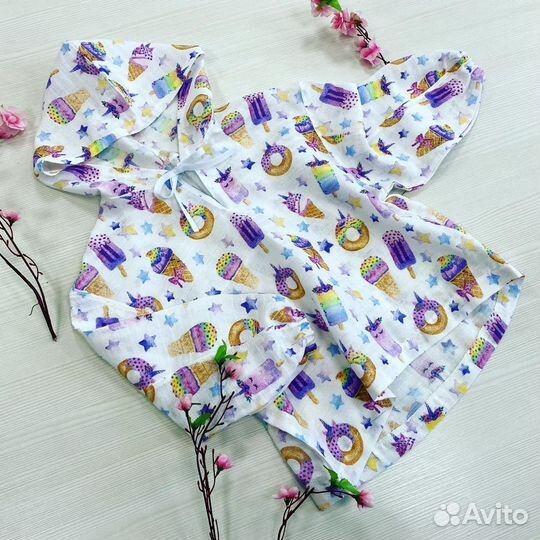 Туника из муслина, муслиновая туника для пляжа