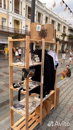 Стеллаж вешалка напольная полка