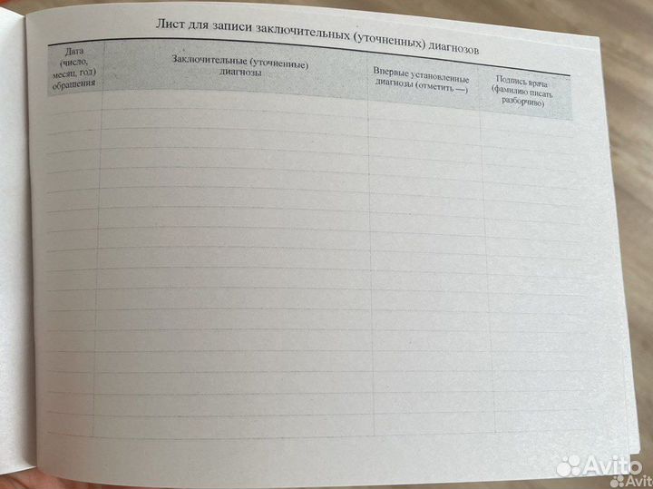 Медицинская карта амбулаторного больного А5 новая