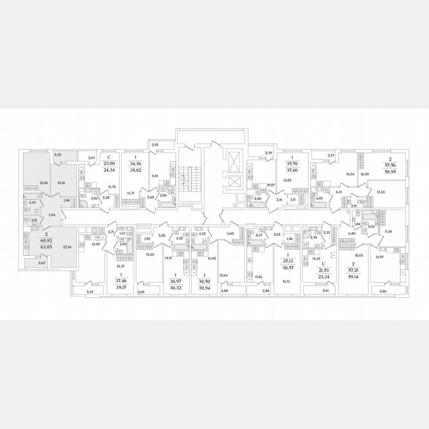 2-к. квартира, 63,9 м², 5/18 эт.