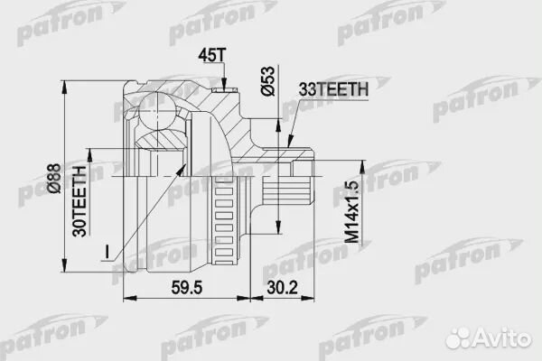 Patron PCV1239 ШРУС наружный