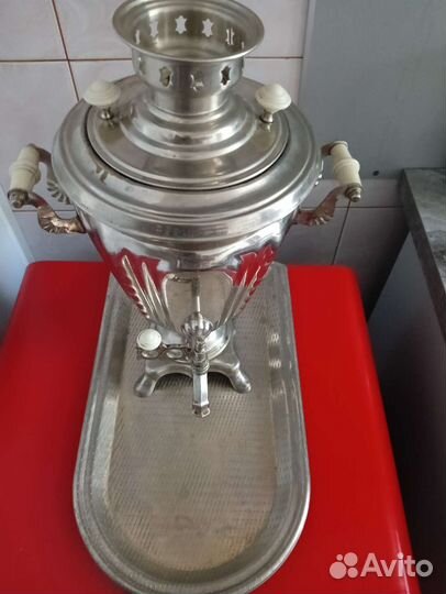 Самовар электрический СССР с подносом