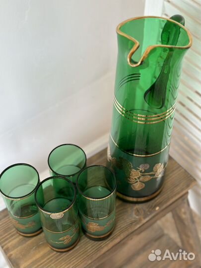 Кувшин и стаканы Богемское стекло