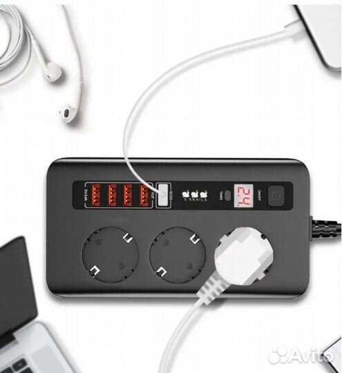 Удлинитель сетевой фильтр с портами usb и таймером