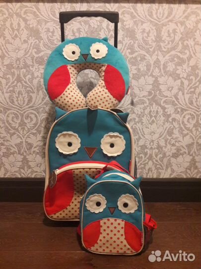 Детский чемодан+рюкзак+подушка skip-hop