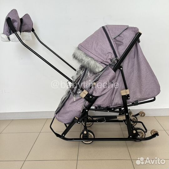 Детские санки коляска Глори Глосс пудра
