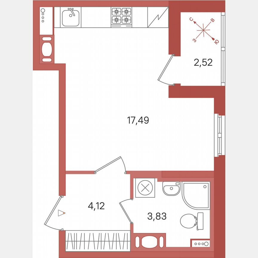 Квартира-студия, 26,7 м², 8/11 эт.