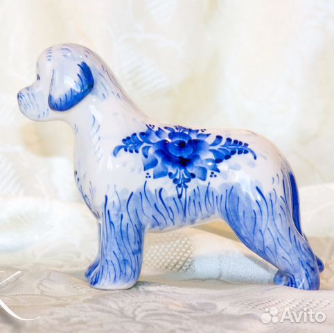 Ньюфаундленд статуэтка из фарфора