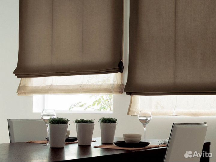Двойные римские шторы на заказ