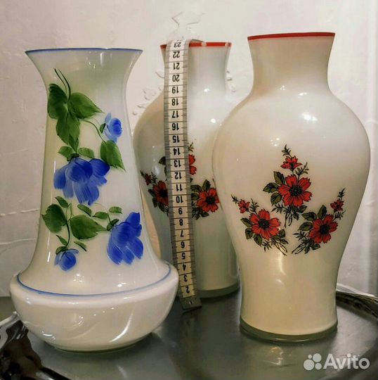 Вазы, бокалы цветное стекло